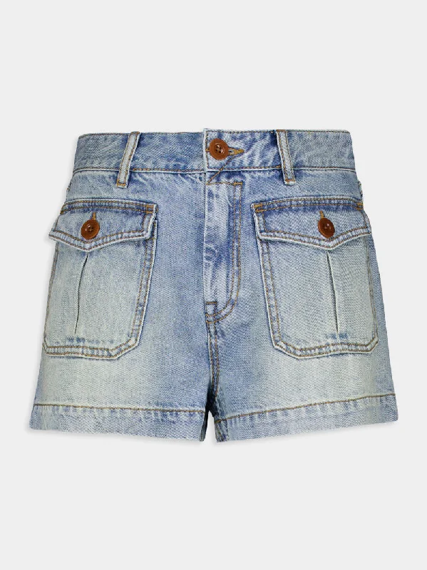 High Rise Denim Shorts