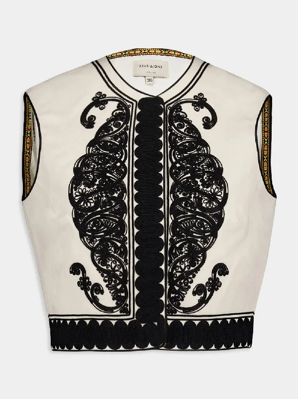 Embroidered Traditional Kymata Vest