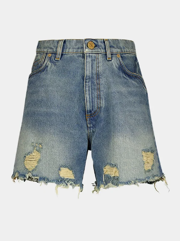 Vintage Fringed Denim Shorts