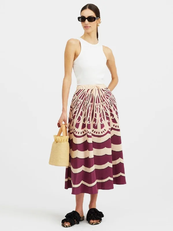 Fans Placée Faille Midi Skirt