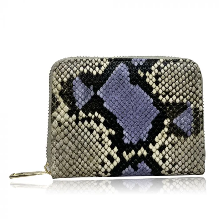 Snake Print Short Purse - Snake &  Beige