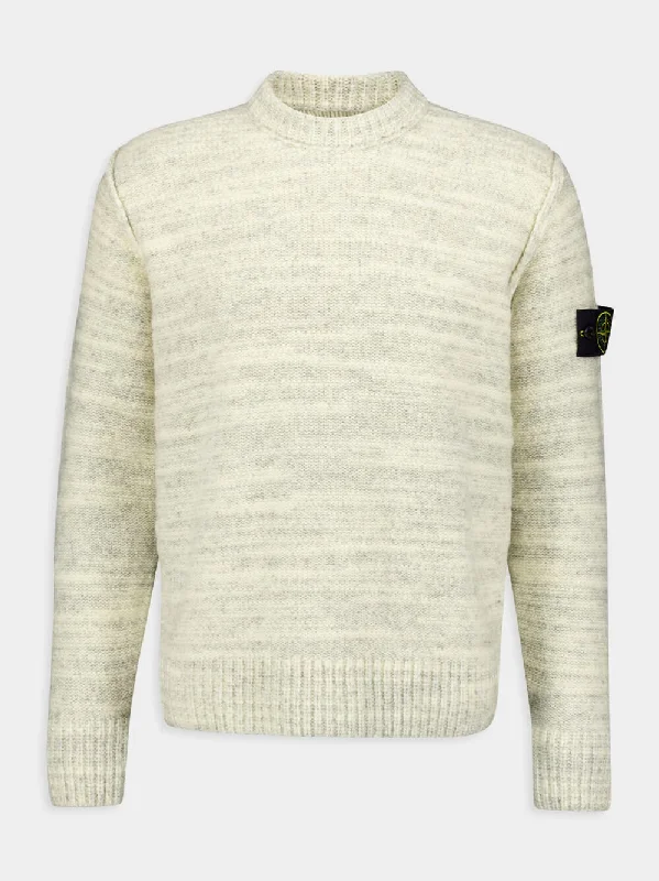 Compass-Motif Wool-Blend Sweater