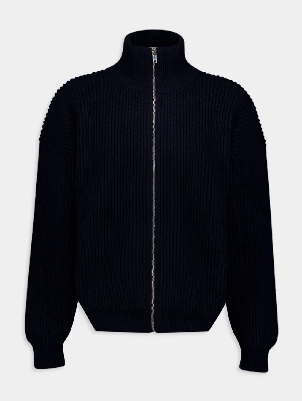 Wool Cashmere Zip Sweater