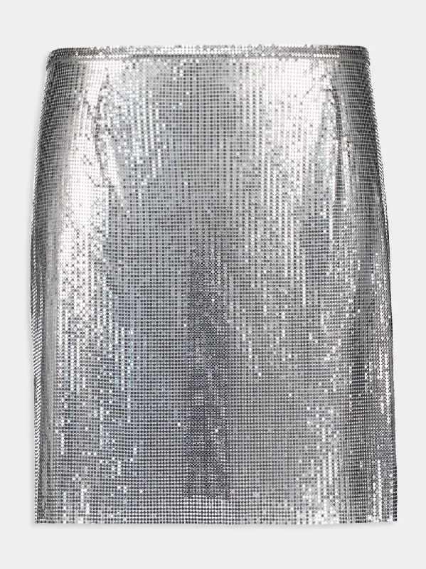 Silver Mesh Mini Skirt