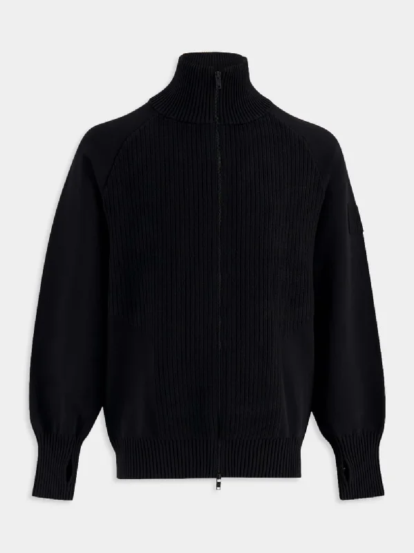 Loose Fit Funnel-Neck Knit Sweater