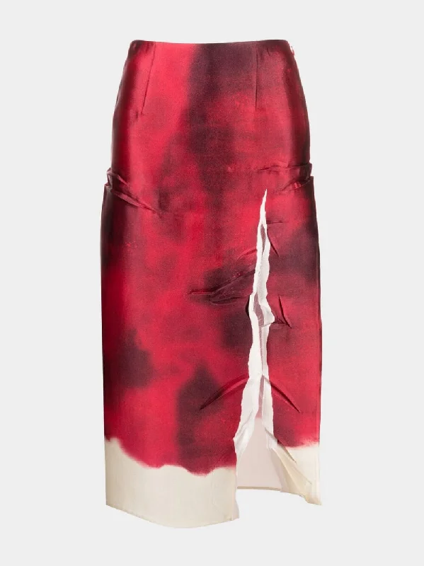 Printed midi skirt