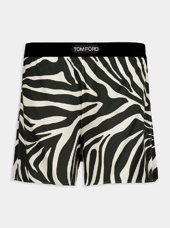 Zebra Silk Shorts