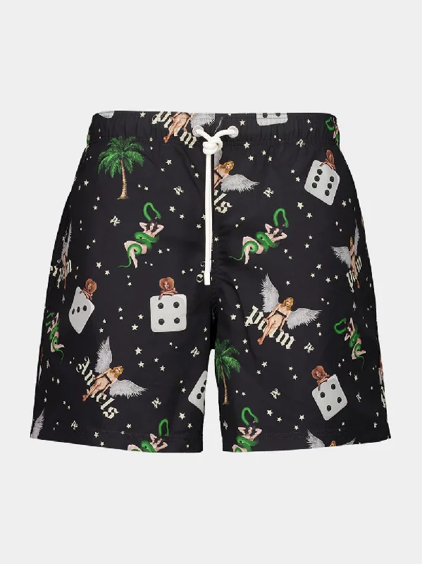 Black Pin-Up Swim Shorts