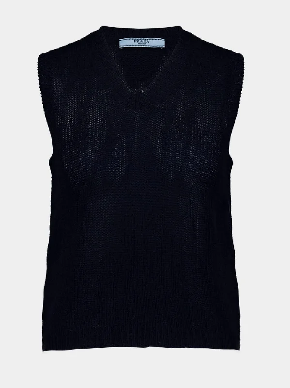 Navy Cashmere Vest