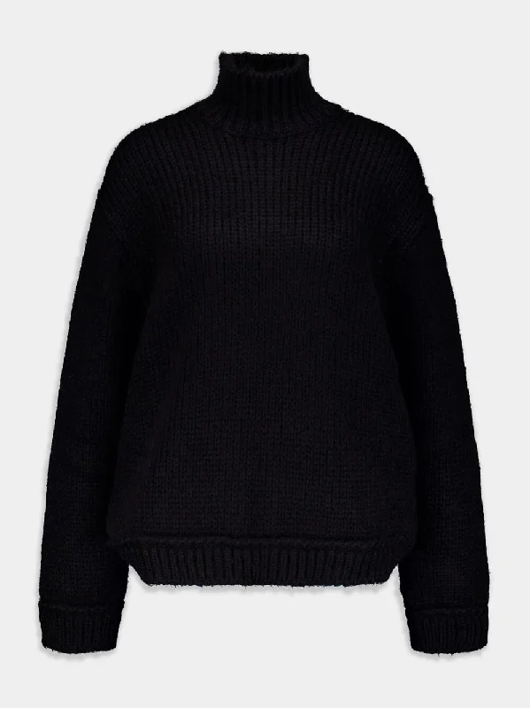 Roll-Neck Knitted Wool Sweater