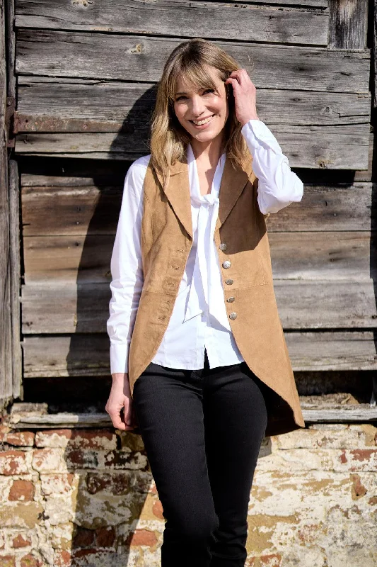 Anna Lascata Womens Anna Waistcoat - Camel