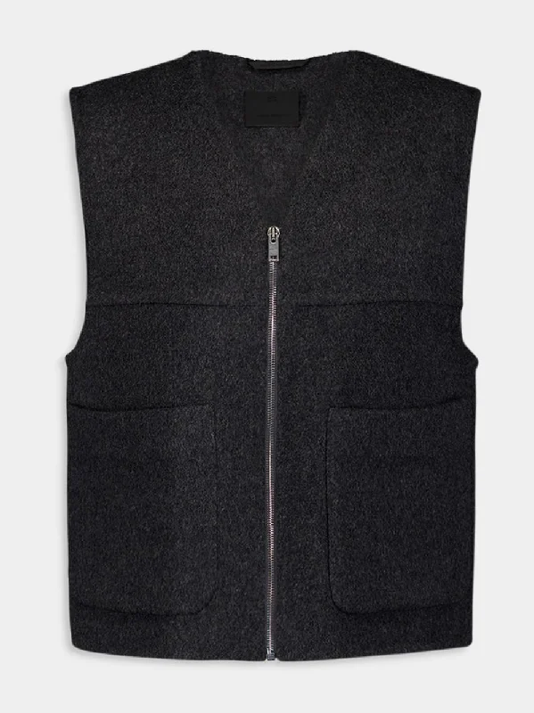 Cashmere and Wool Zipped Vest