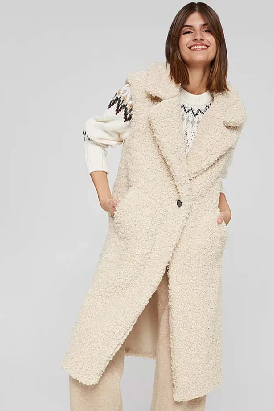 Esprit Faux Shearling Teddy Vest