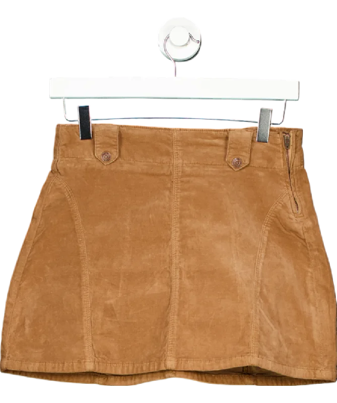 We The Free Brown Suede Mini Skirt W25