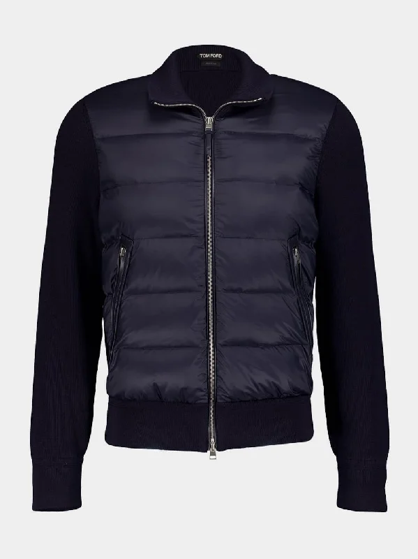 Navy Hybrid Bomber Jacket