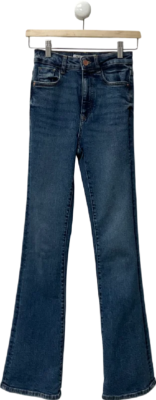 ZARA Blue Z1975 Flared High-waist Jeans W34