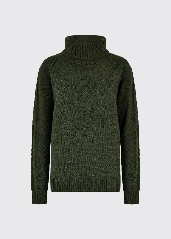 Belleek Chunky Roll Neck Sweater - Olive