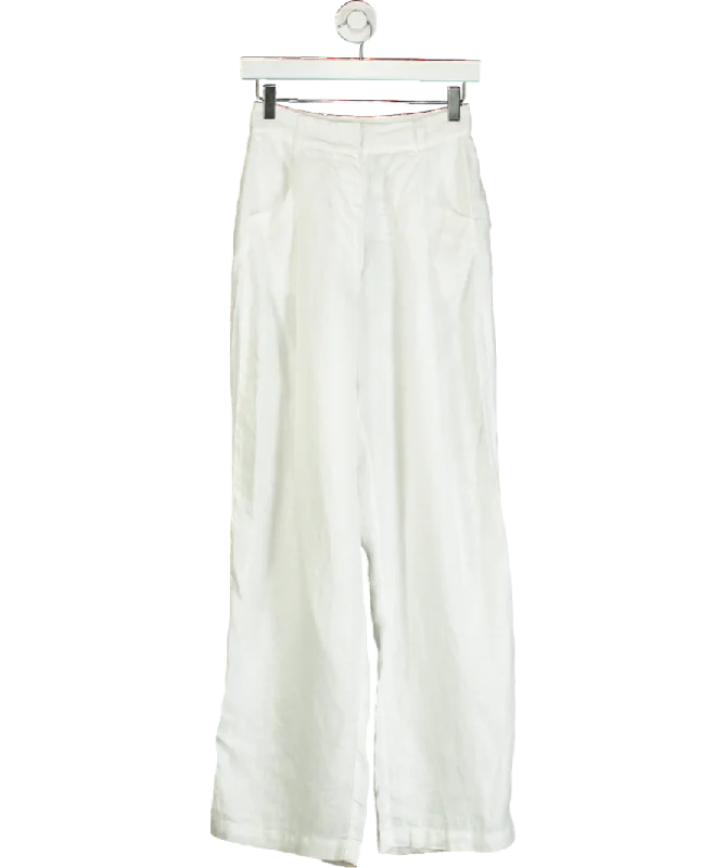 aexae White Linen High-rise Trouser UK XS