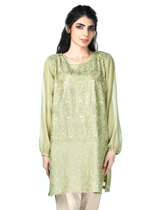 Embroidered Chiffon Shirt