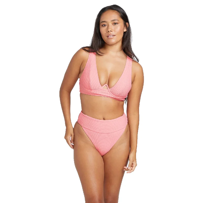 Volcom So Current Plunge U-Wire Women's Bikini Top - Pink