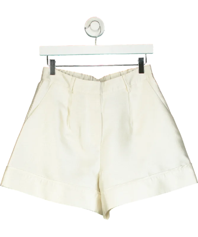 by malina Cream Satin Shorts UK S