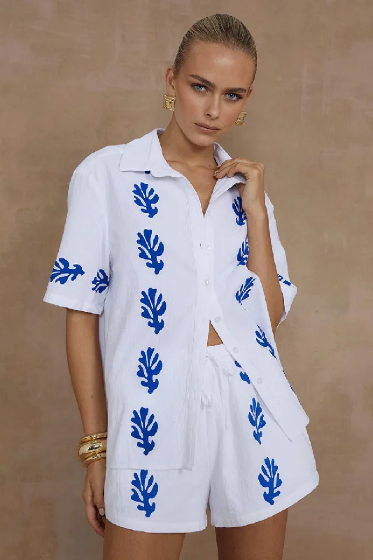 AMALIA SHIRT - WHITE/BLUE