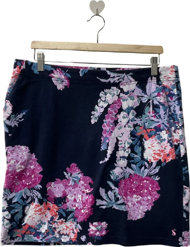 joules Blue Portia Print Jersey Skirt UK 16