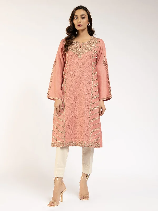 Embroidered Raw Silk Shirt