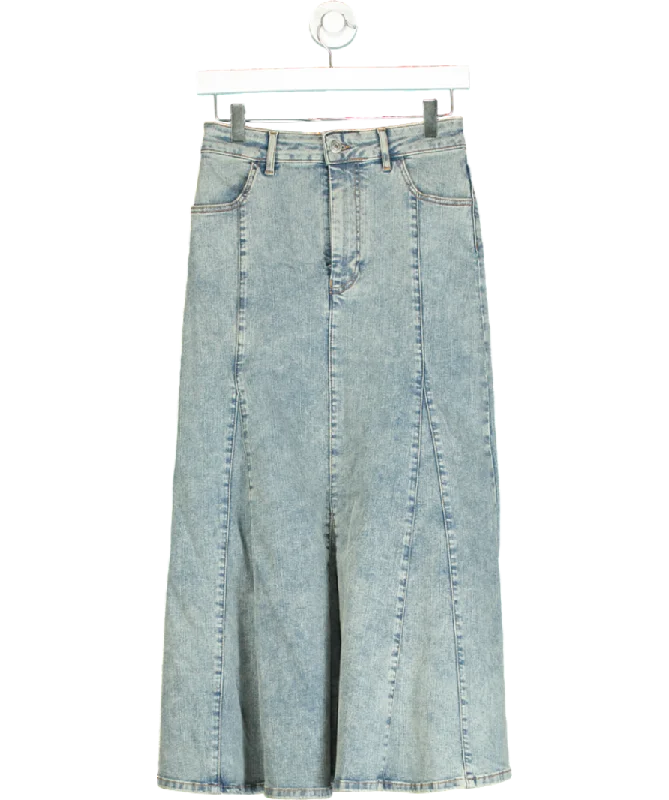 Maje Blue Denim Maxi Skirt W36