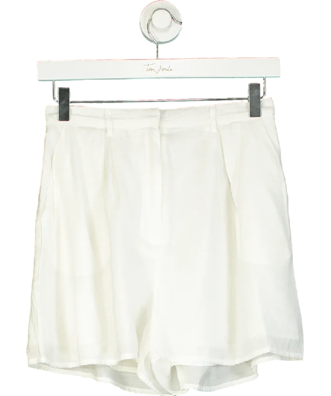 Bardot White Linen Shorts UK S