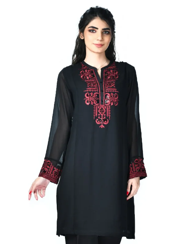 Embroidered Chiffon Shirt