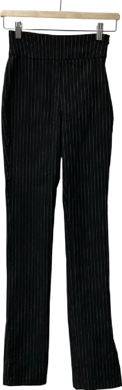 NA-KD Black Elastic Waist Pinstriped Pants W36