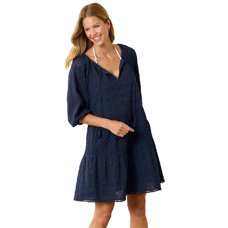 Tommy Bahama Harbour Eyelet Raglan Dress Cover Up - Mare Navy*