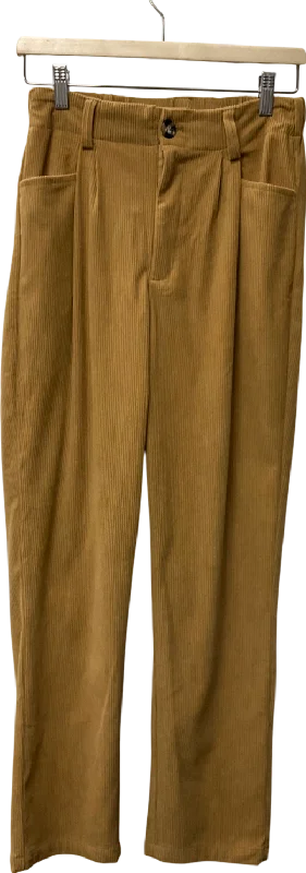 Beige Corduroy Trousers UK S