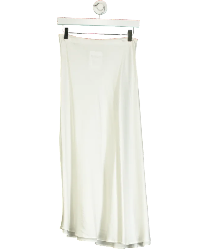 Weekend and Beyond White Catherine Viscose Skirt UK S