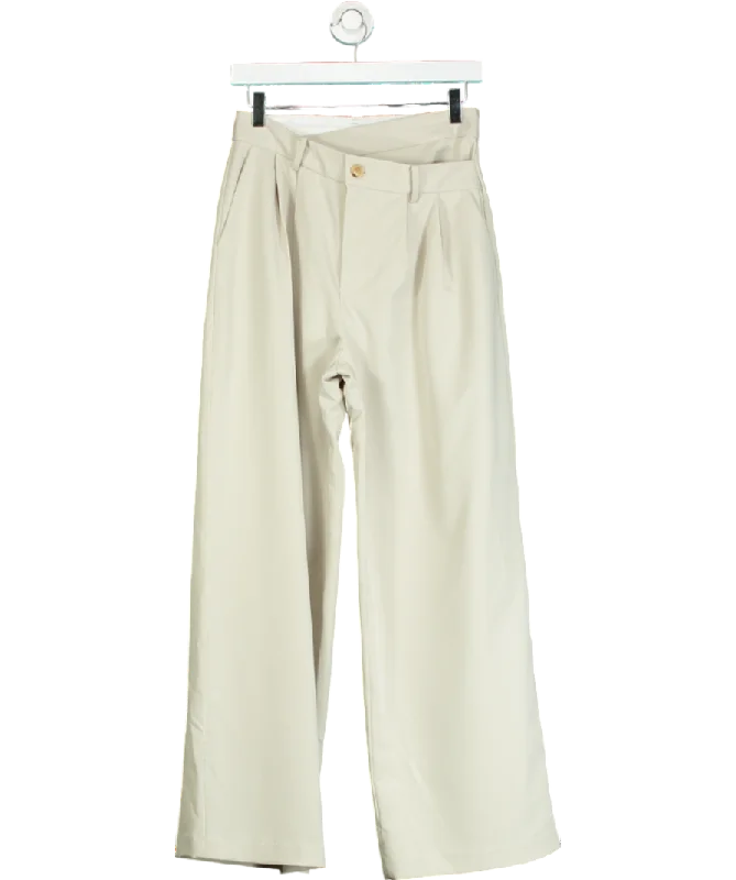 Sunder Market Beige Tilted Waist Detail Trouser UK M