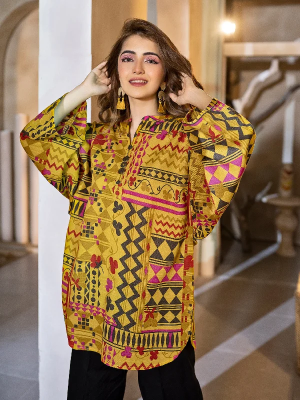 Printed Khaddar Shirt