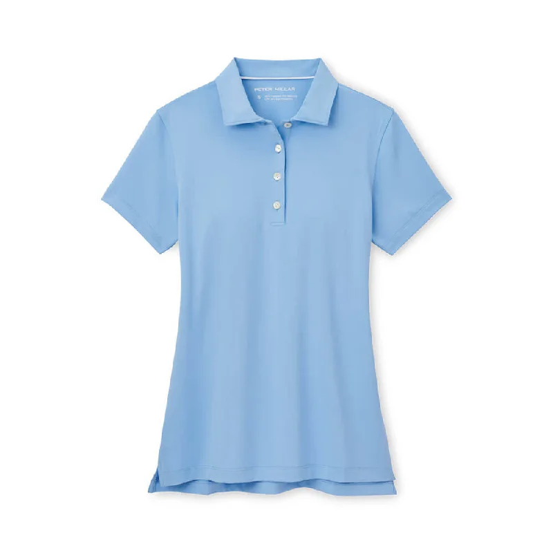 Peter Millar Women's Short Sleeve Button Polo Top - Cottage Blue