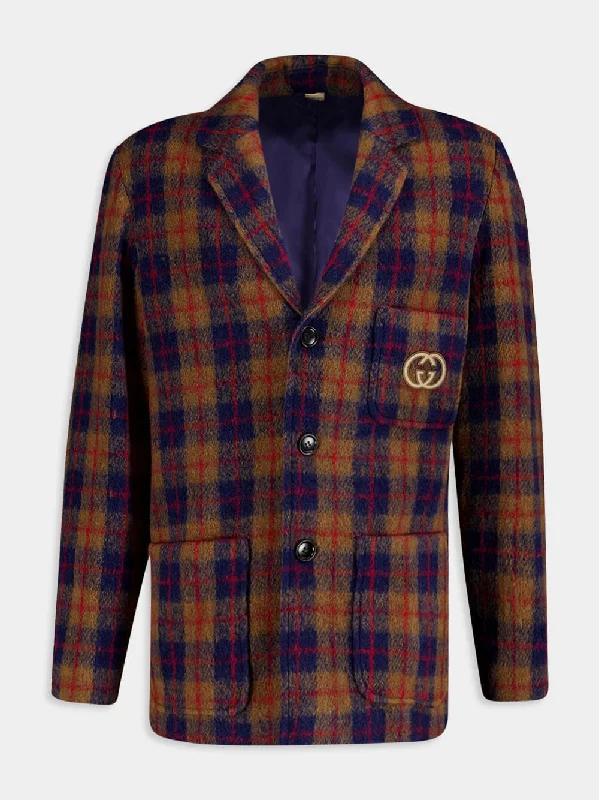 Interlocking G Check Wool Jacket