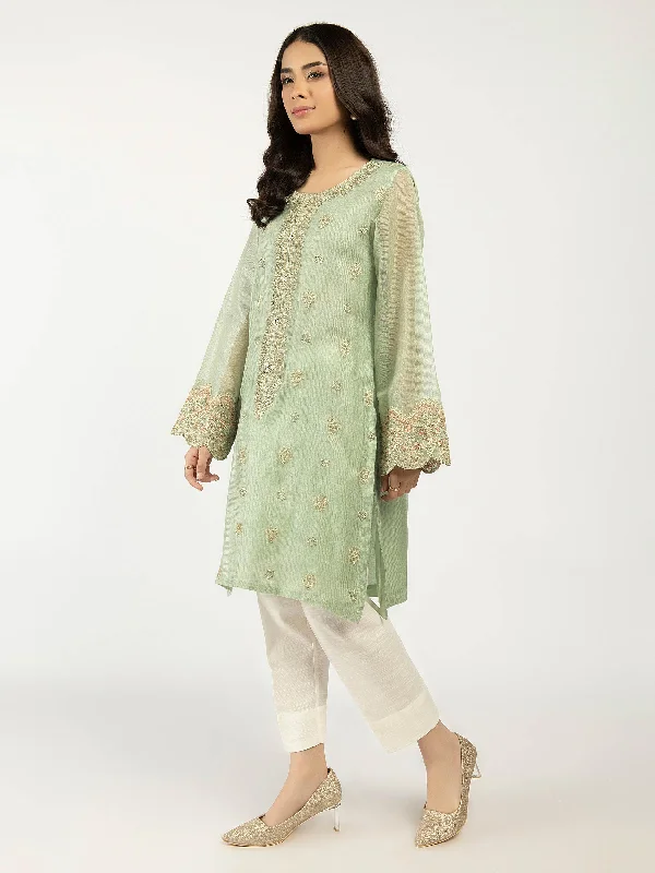 Embroidered Cotton Net Shirt