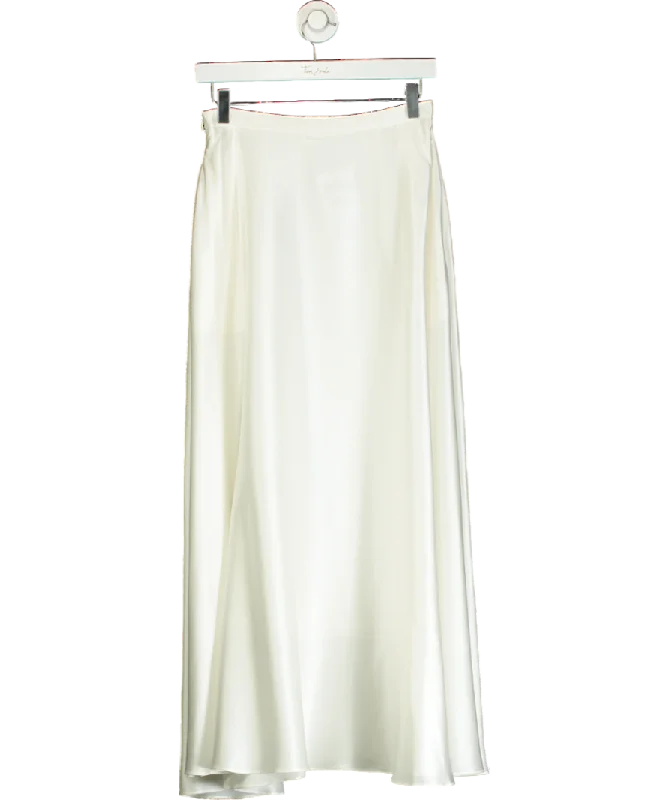 Lily Silk White Amaranth Skirt UK 8