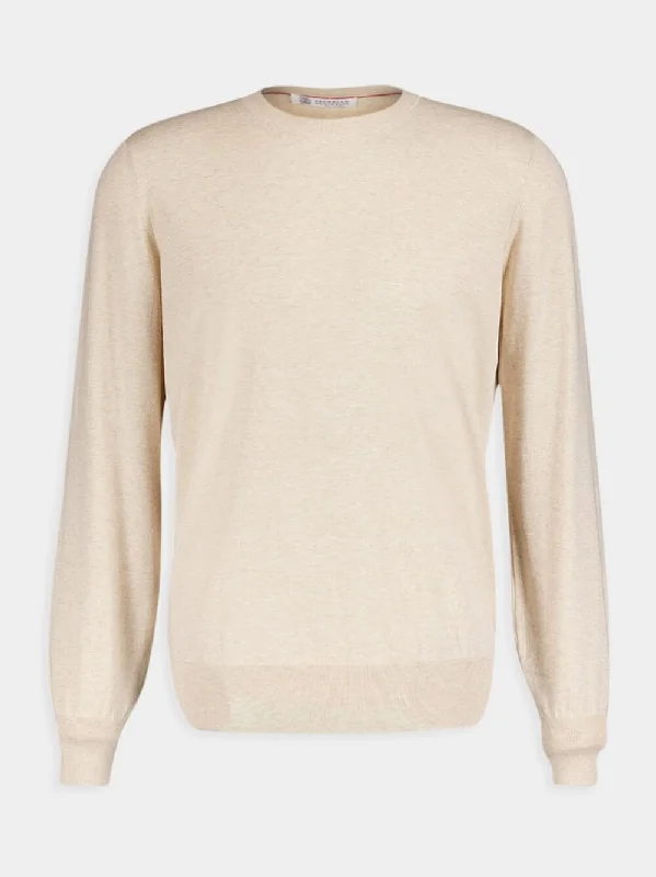 Classic Beige Fine Knit Sweater