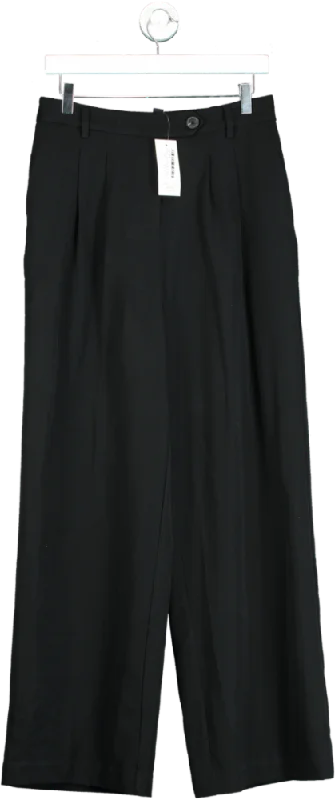 New Look Black Wide Leg Trousers UK 12