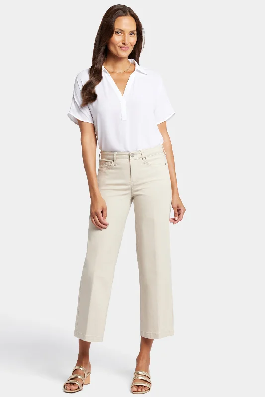 Teresa Wide Leg Ankle Jeans - Feather