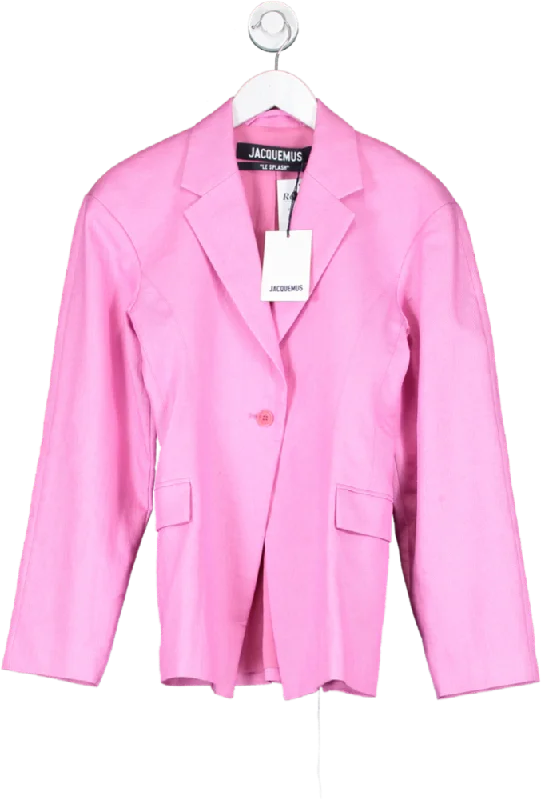 JACQUEMUS Pink Fresa Fitted Suit Jacket UK 6