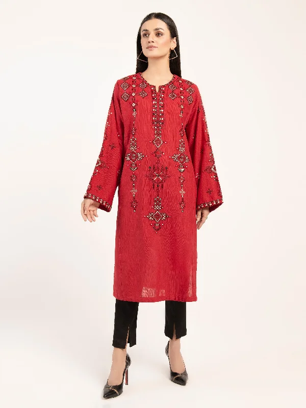 Khaddar Shirt-Embroidered (Pret)