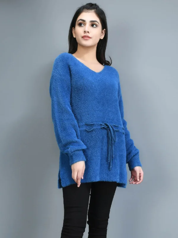 Fuzzy Tie Knot Sweater