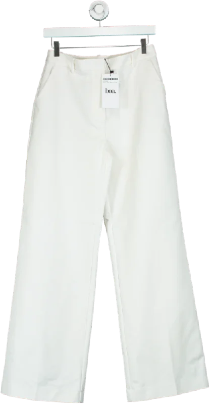 boa. Cream Formal Straight Leg Trousers UK S