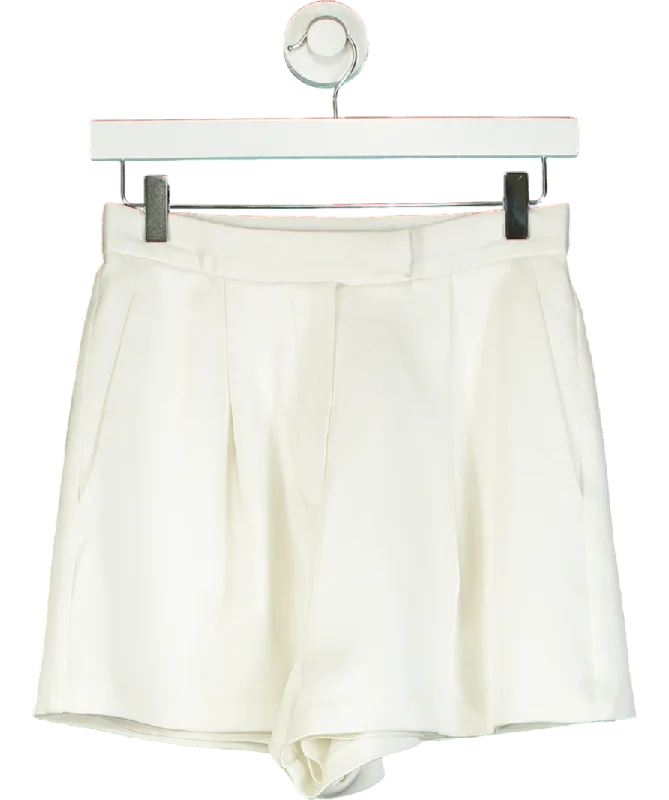 Alex Perry Cream Pleated High-waisted Shorts UK 8