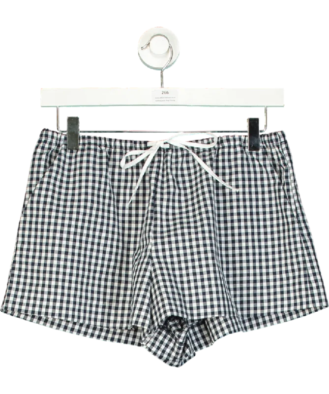 ZARA Blue Gingham Check Shorts With Ties UK S